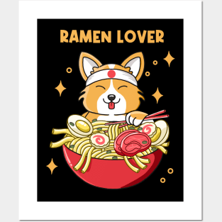 Corgi Ramen Lover Posters and Art